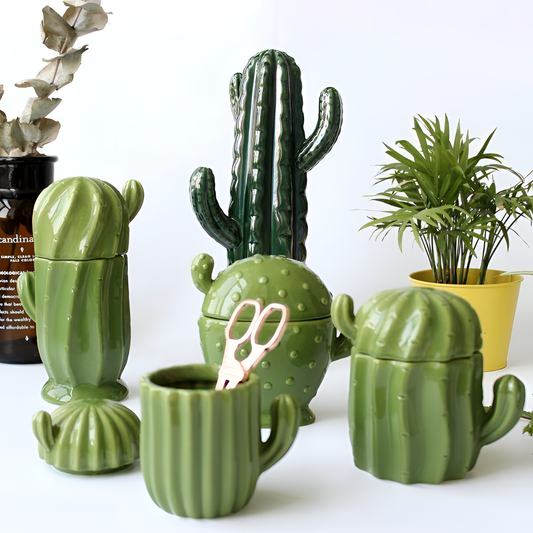 Ceramic Handmade Ceramic Cactus Organizer | Organizers | NordicAbode.com
