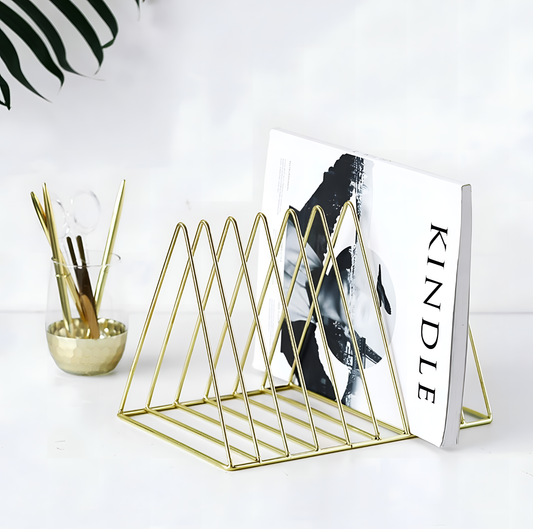 Geometric Modern Iron Bookend Storage | Bookends | NordicAbode.com