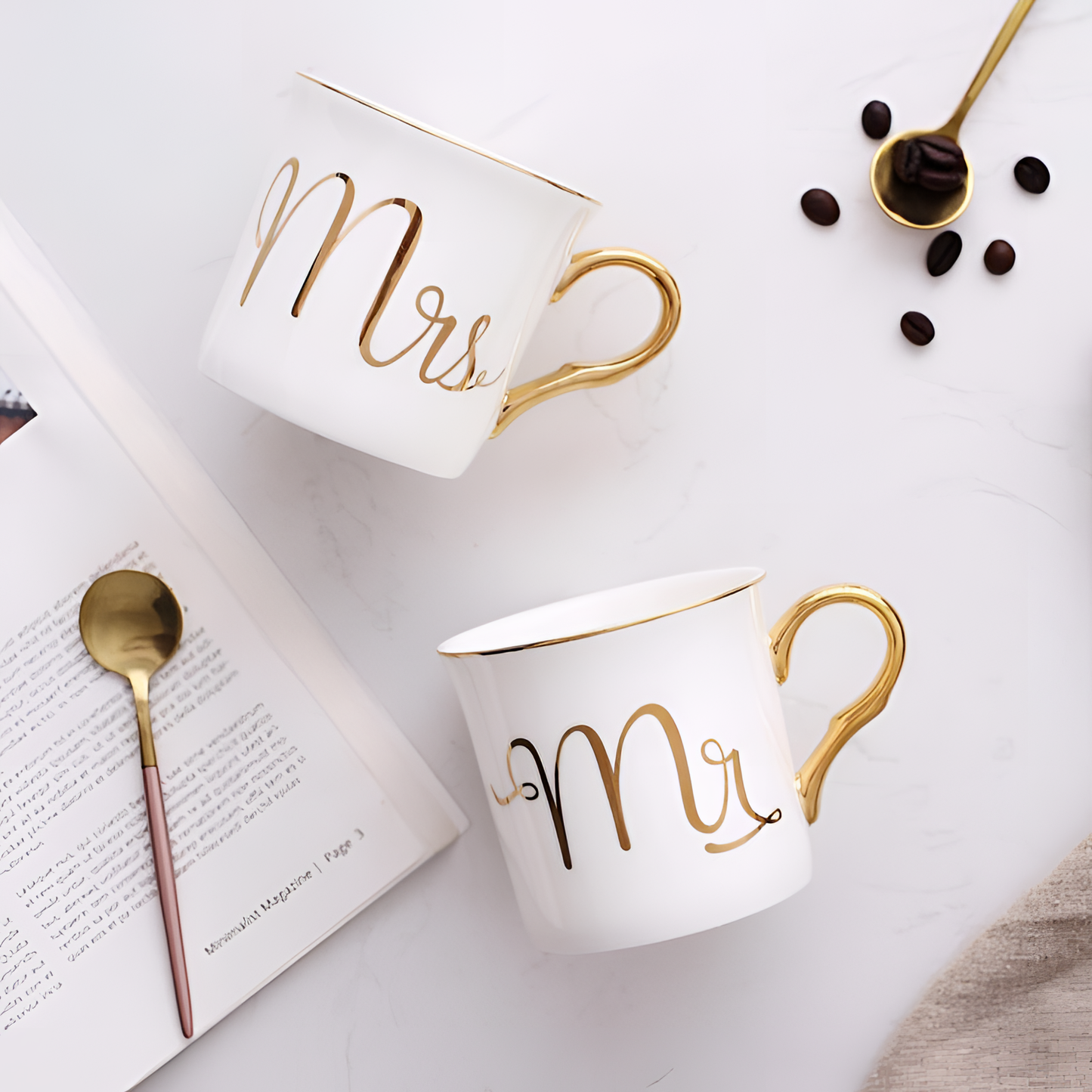 Bone Mr & Mrs Ceramic Mugs | Mugs | NordicAbode.com
