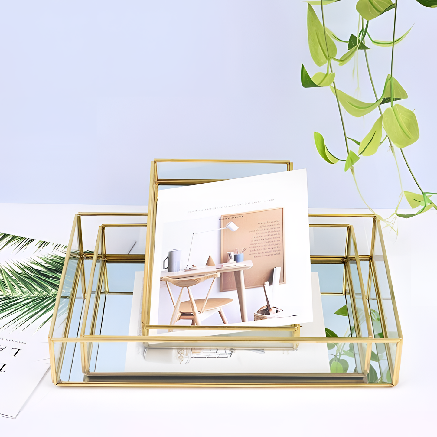 Square Golden Glass Storage Box | Storage | NordicAbode.com