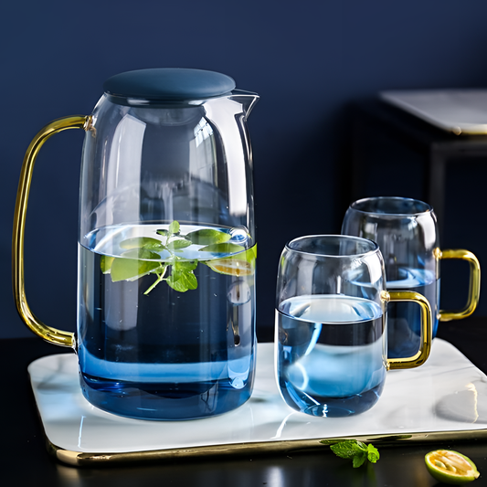 Blue Ombre Glass Pitcher Set | Serveware | NordicAbode.com