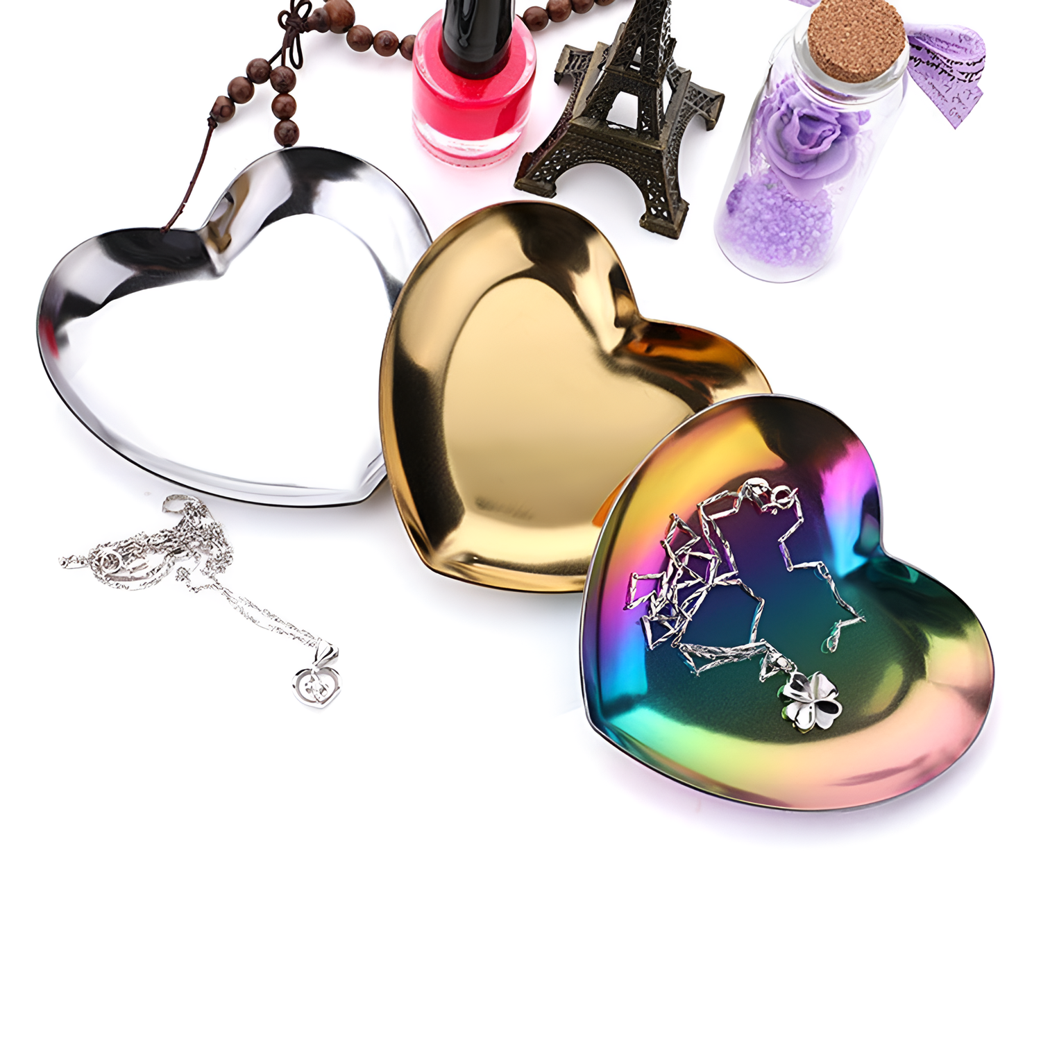 Stainless Heart-Shaped Stainless Steel Tray | Trays | NordicAbode.com