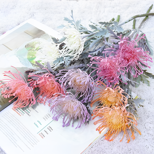 Artificial Realistic Pincushion Bouquet Flowers | Artificial Flowers | NordicAbode.com