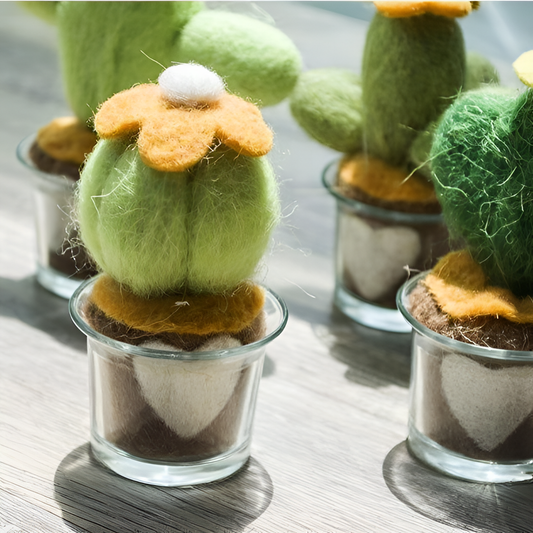 Felted Handmade Felted Cactus Miniature | Succulents | NordicAbode.com