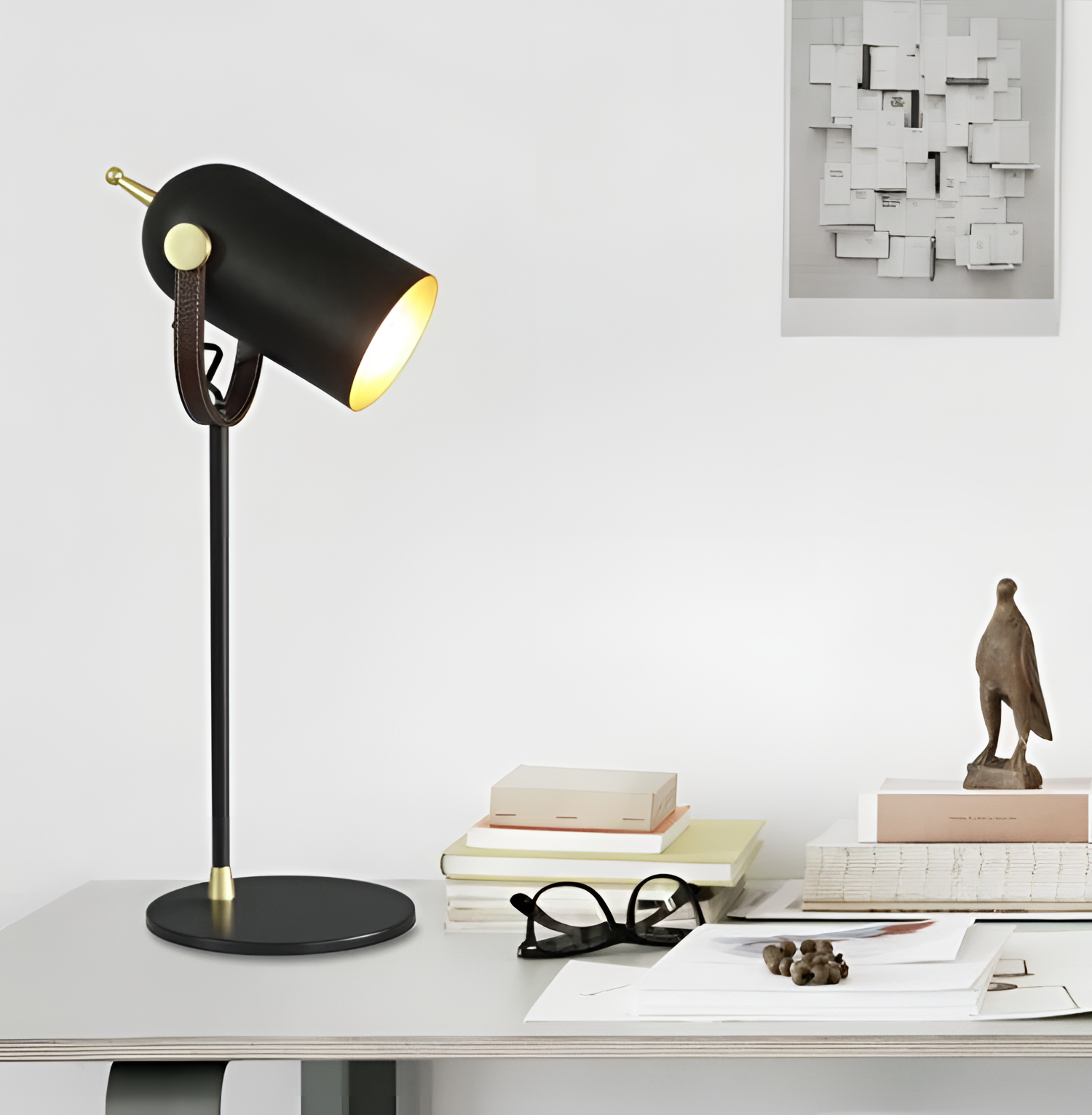Leather Metal Table Light - LED Bulbs | Lighting | NordicAbode.com