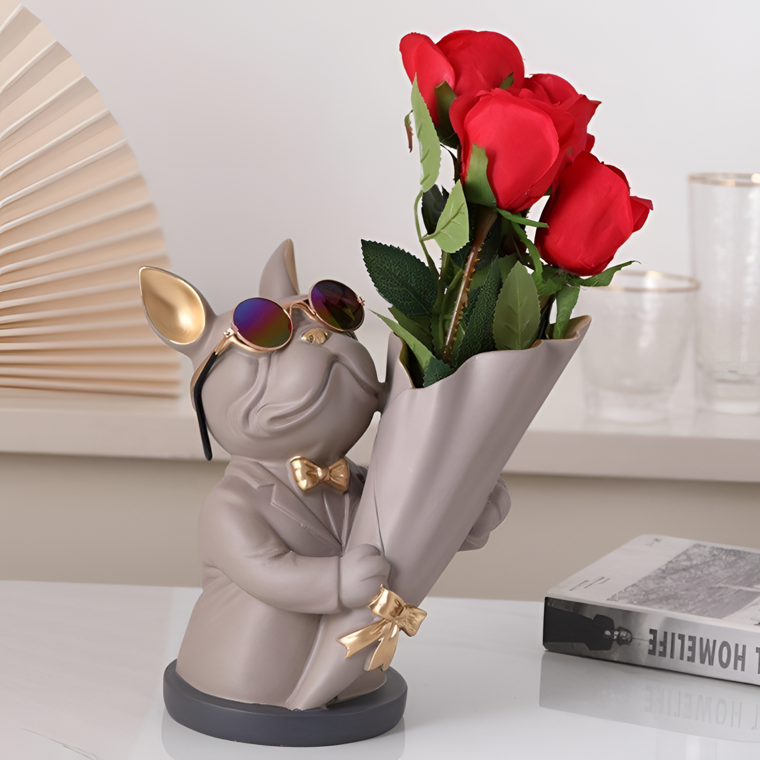French Frenchie Flower Vase Decor | Vases | NordicAbode.com