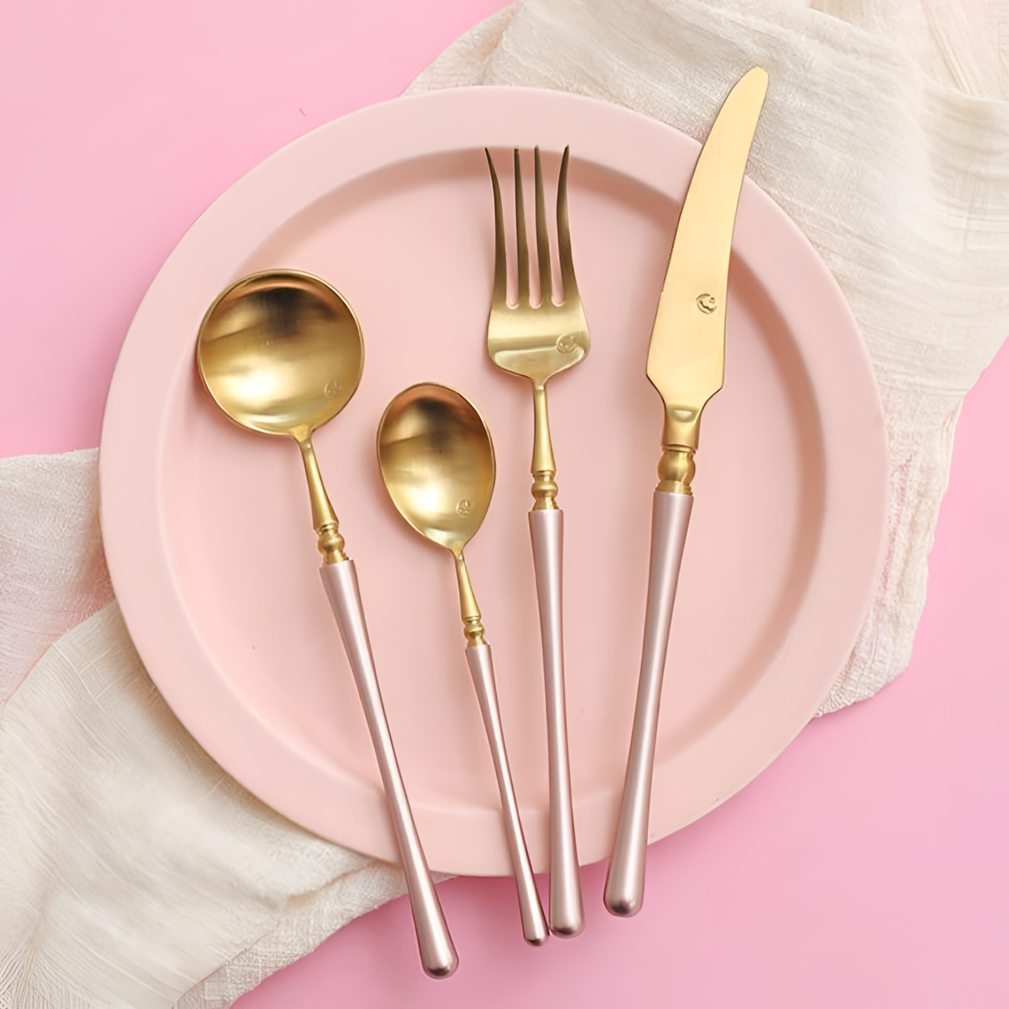 1 Romantic Gold and Pink Cutlery | Tableware | NordicAbode.com