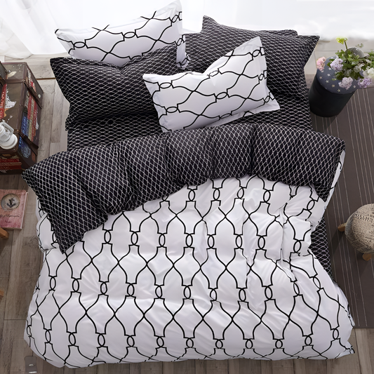 Kurdic Contrast Duvet Cover Set - Microfibre Fabric | Bedding | NordicAbode.com