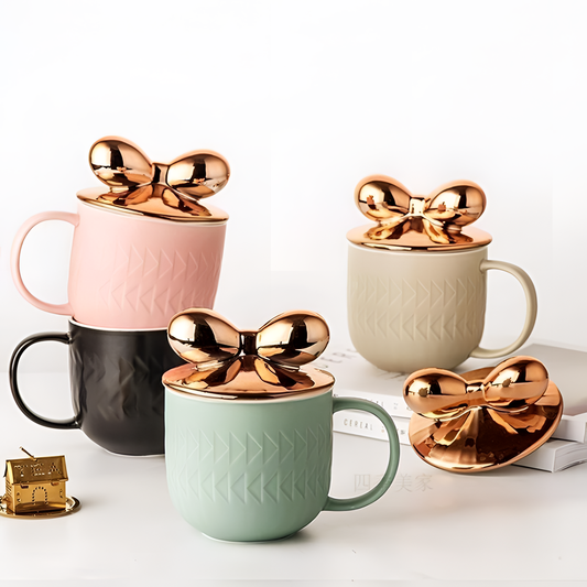 Rose Gold Bow Mug Cover | Mugs | NordicAbode.com
