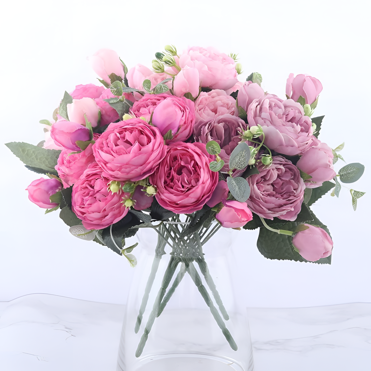 Rose Silk Rose Arrangement - 5 Heads | Floral Arrangements | NordicAbode.com