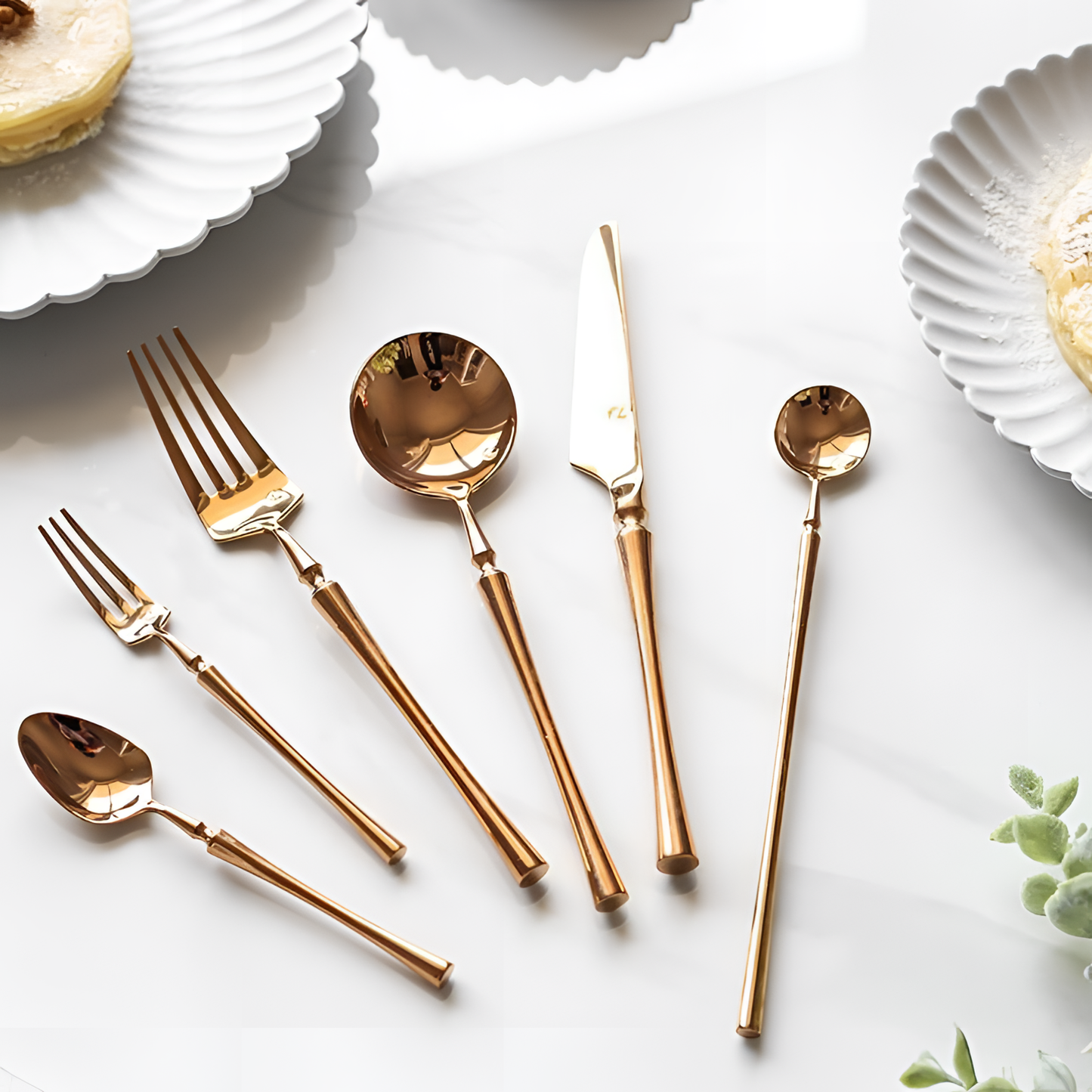 Antique Rose Gold Cutlery Set | Tableware | NordicAbode.com