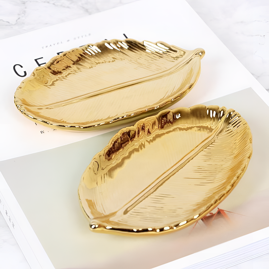 Antique Gold Leaf Tray Organiser - Ceramic | Trays | NordicAbode.com