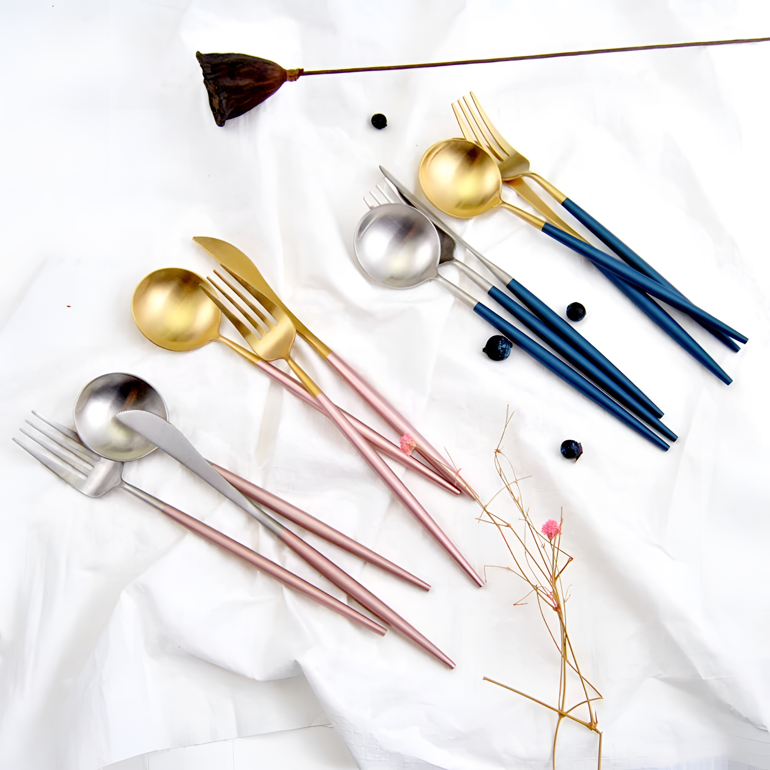 Metal Cutlery (24Pieces Set, 12 Colors) | Cutlery | NordicAbode.com