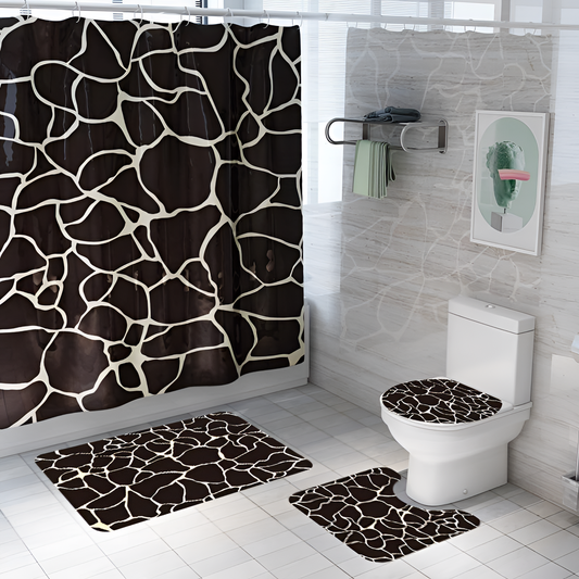Stylish Patterned Bathroom Set (4 Pieces) | Bathroom Decor | NordicAbode.com