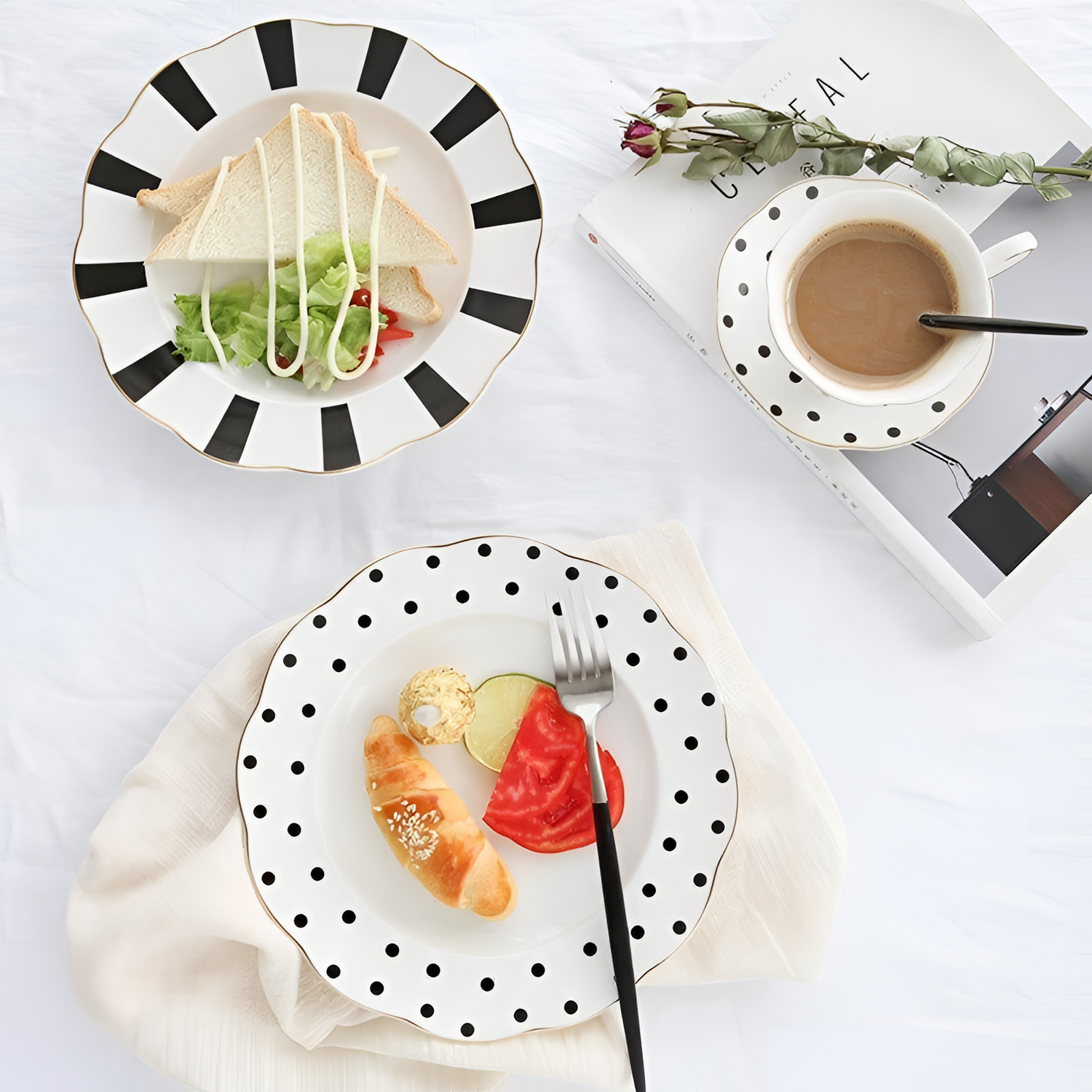 Dot Gold Inlay Ceramic Plate | Tableware | NordicAbode.com