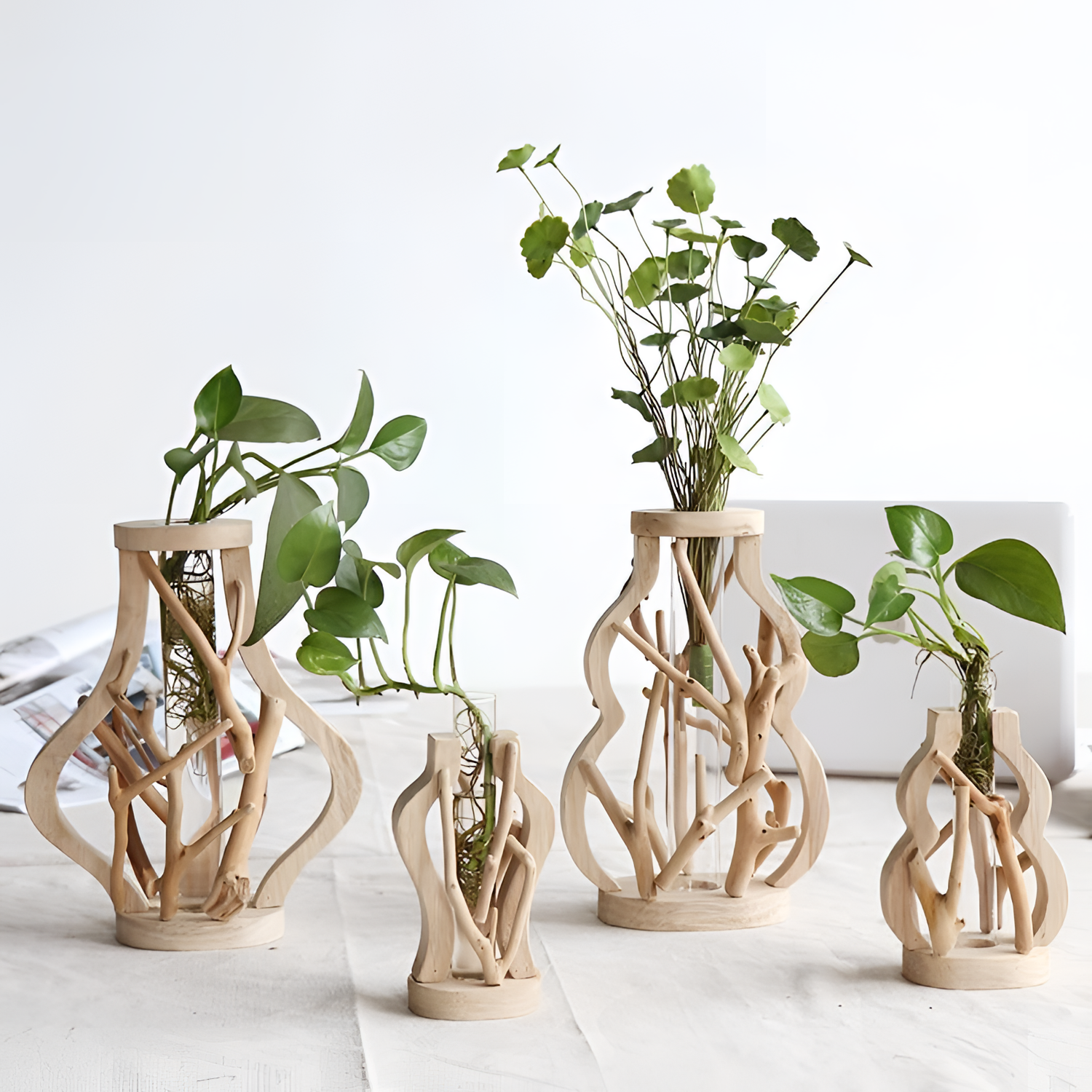 Rhea Natural Wooden Vase - Creative | Vases | NordicAbode.com