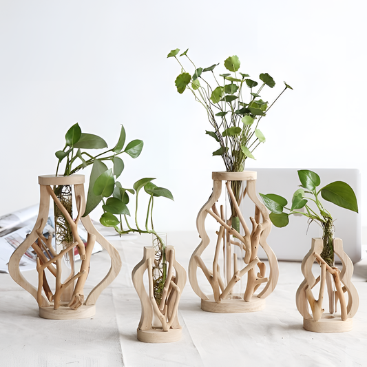 Rhea Natural Wooden Vase - Creative | Vases | NordicAbode.com