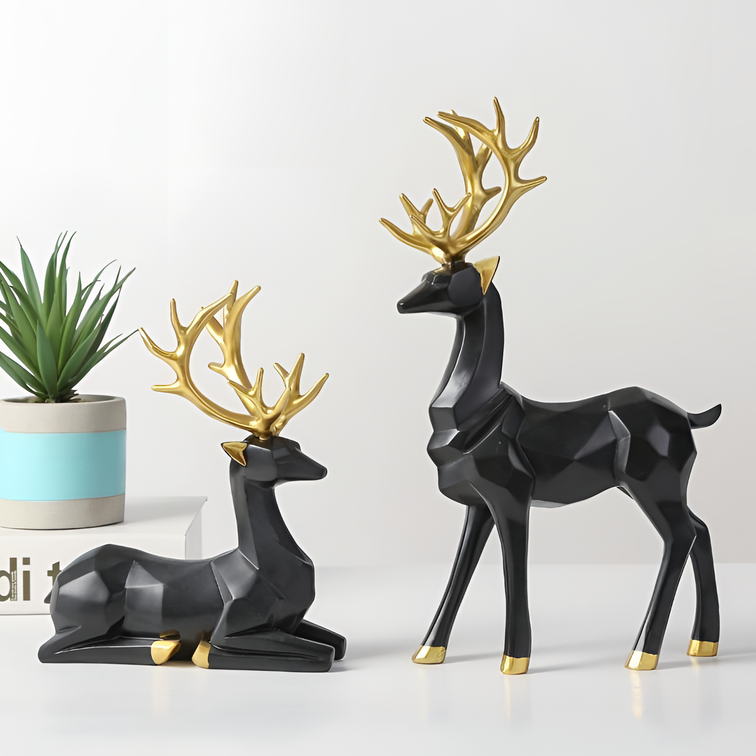 Geometric Deer Tabletop Ornaments | Tabletop Decor | NordicAbode.com