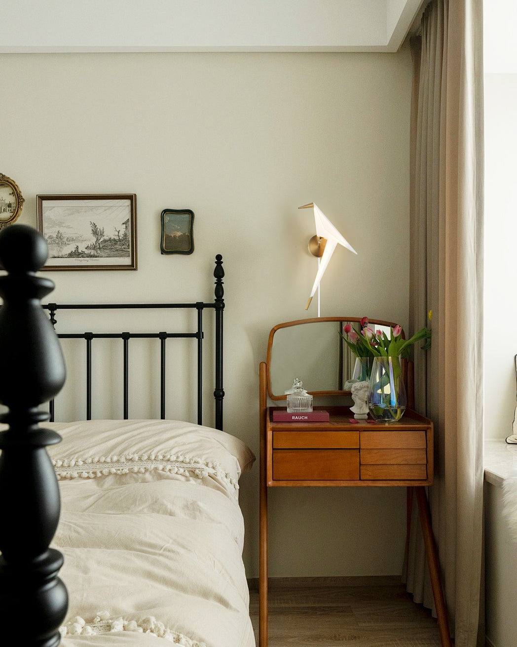 Perching Bird Plug In Wall Lamp