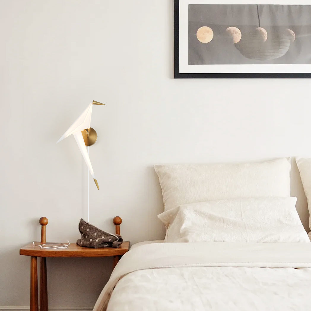 Perching Bird Plug In Wall Lamp