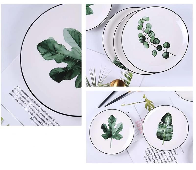 Green Leaves Plate - Nordic Side - 