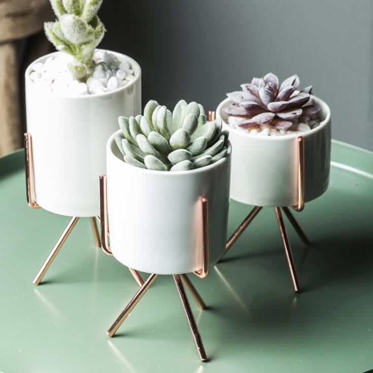 Ida - Ceramic Flower Planters with Modern Stand