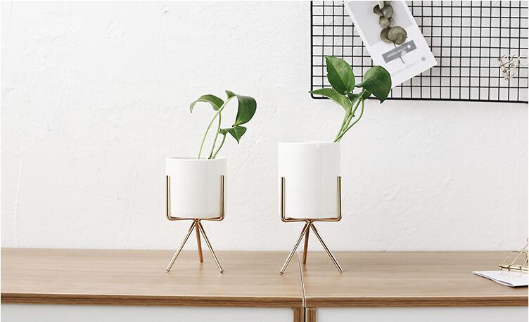 Ida - Ceramic Flower Planters with Modern Stand
