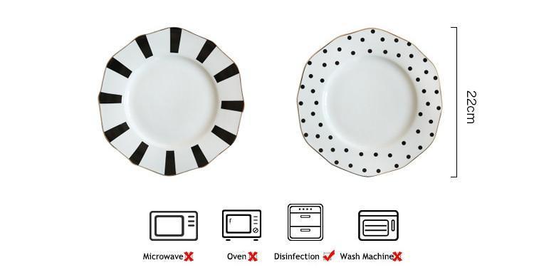 Dot & Stripe Antique Plate - Nordic Side - 