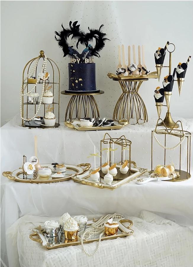 Vintage Resin Gold Trays - Nordic Side - 