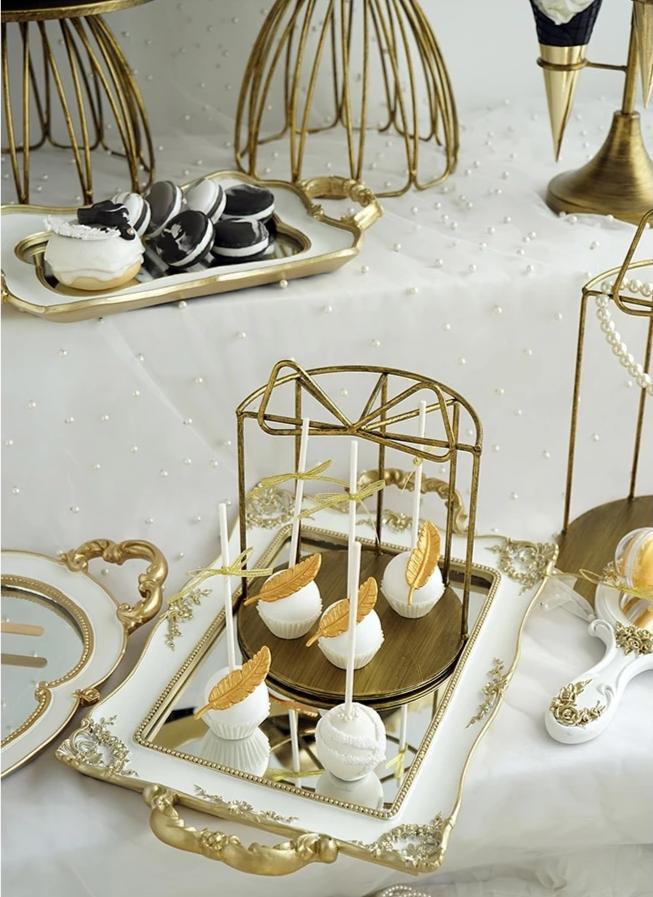 Vintage Resin Gold Trays - Nordic Side - 