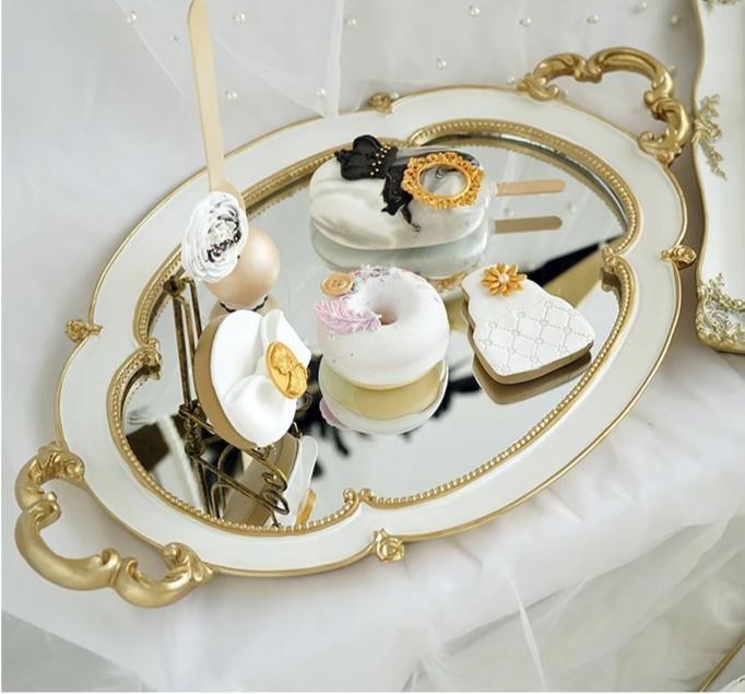 Vintage Resin Gold Trays - Nordic Side - 