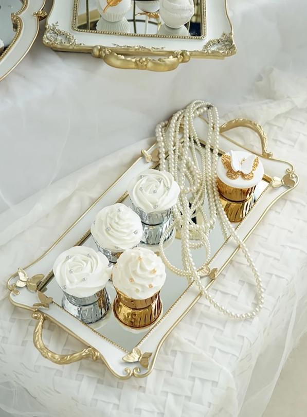 Vintage Resin Gold Trays - Nordic Side - 