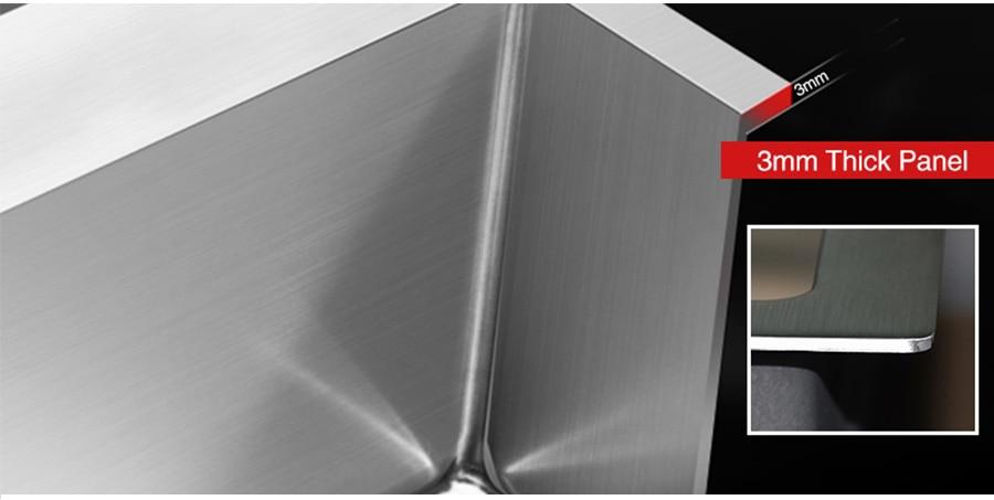 Huxon - Handmade Stainless Steel Lead-Free Large Kitchen Sink - Nordic Side - 03-18, modern-pieces
