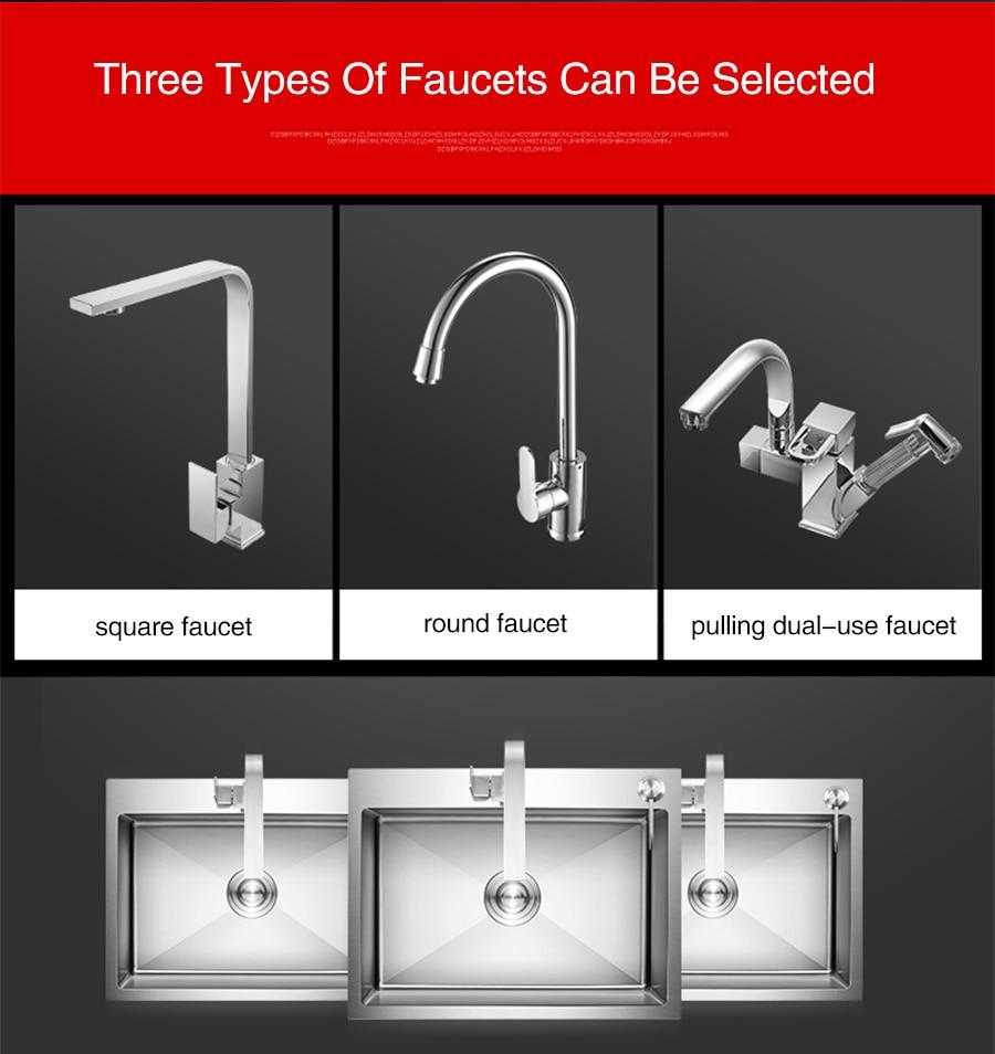 Huxon - Handmade Stainless Steel Lead-Free Large Kitchen Sink - Nordic Side - 03-18, modern-pieces