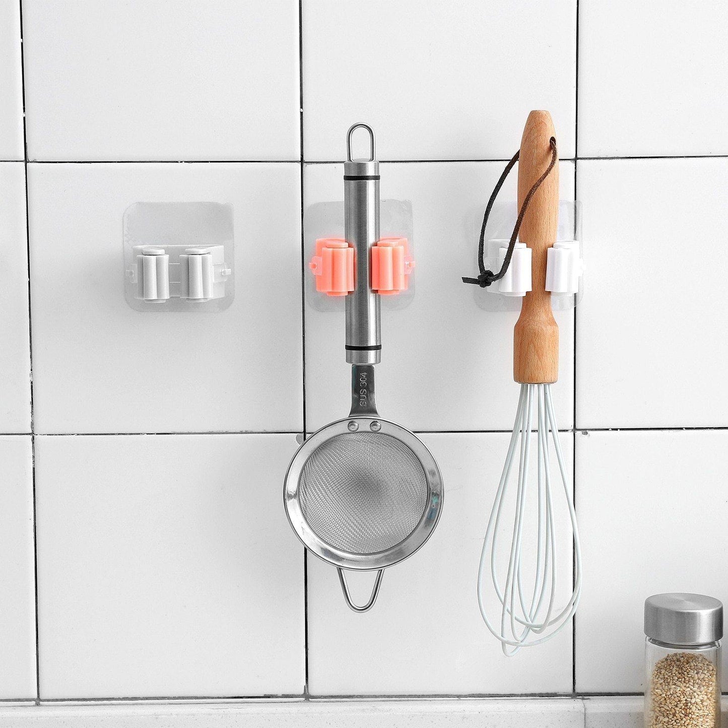 2Pieces Wall Mounted Mop Hooks - Nordic Side - 