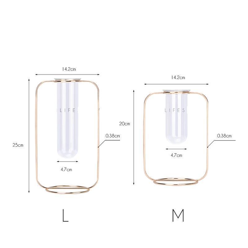 Gold Glass Iron Art Vase - Nordic Side - 