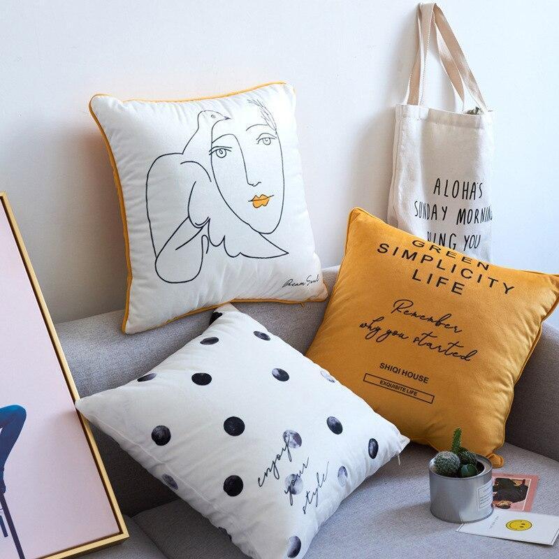 Modern French Print Cushion Cover - Nordic Side - 