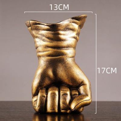 Vintage Bronze Gloved Hand Vase/Wine Holder - Nordic Side - 