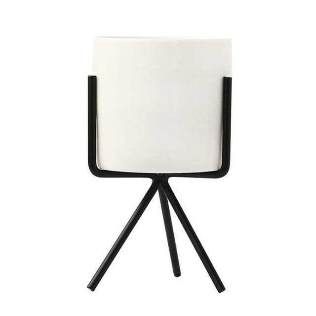 Ida - Ceramic Flower Planters with Modern Stand