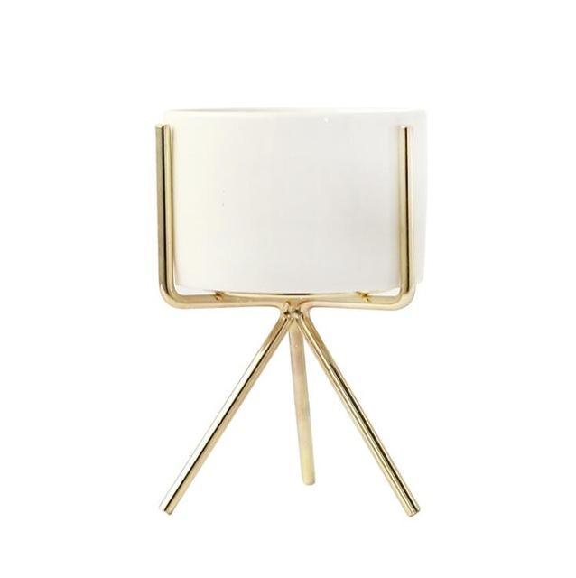 Ida - Ceramic Flower Planters with Modern Stand