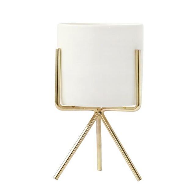 Ida - Ceramic Flower Planters with Modern Stand