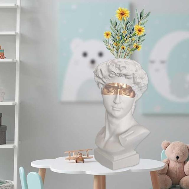 Greek/Roman Renaissance Portrait Vase - Plant Sculpture