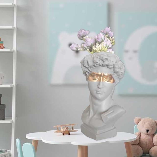 Greek/Roman Renaissance Portrait Vase - Plant Sculpture