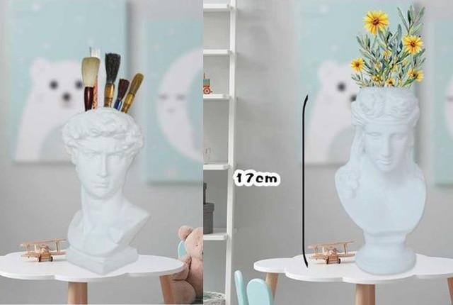 Greek/Roman Renaissance Portrait Vase - Plant Sculpture