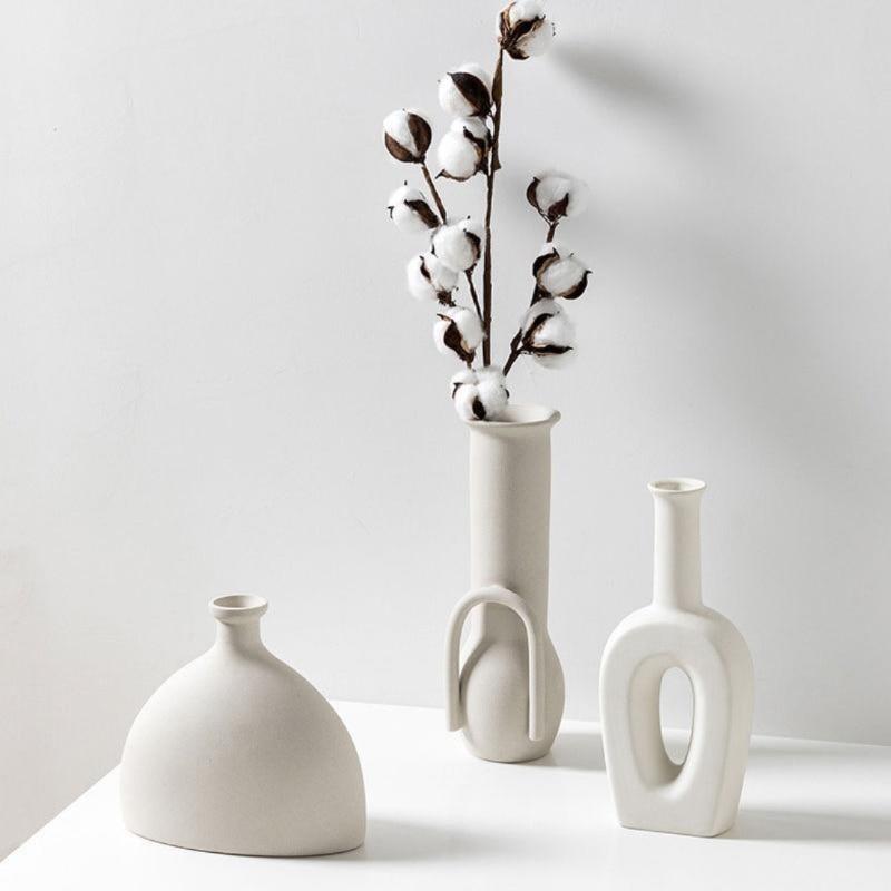 Ivory Ceramic Vase - Handcrafted