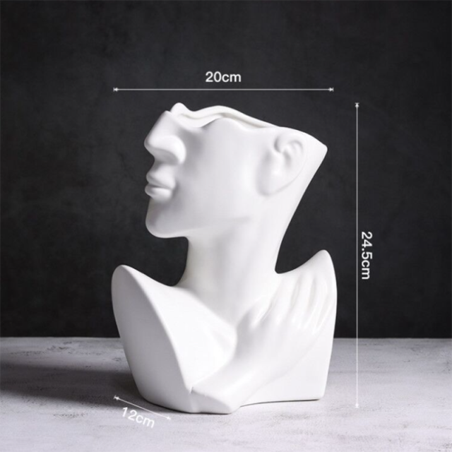 Nordic Ceramic Face Tabletop Vase