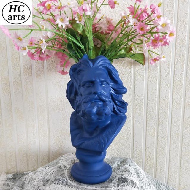 Greek/Roman Renaissance Portrait Vase - Plant Sculpture