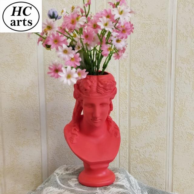 Greek/Roman Renaissance Portrait Vase - Plant Sculpture