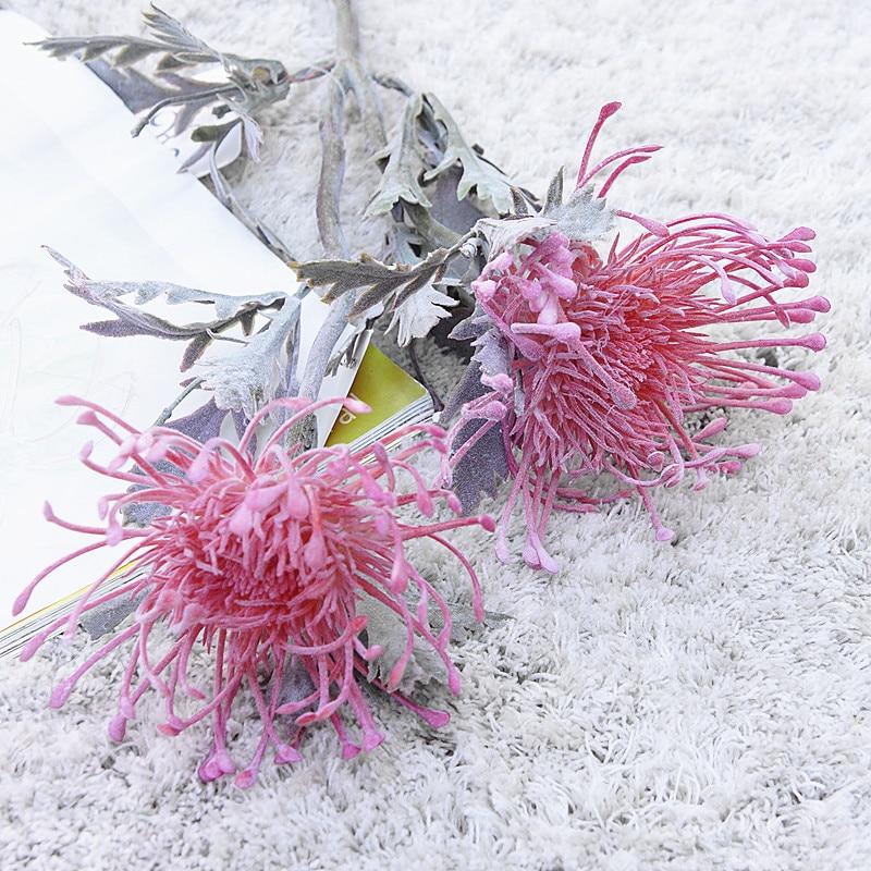 Artificial Realistic Pincushion Bouquet Flowers