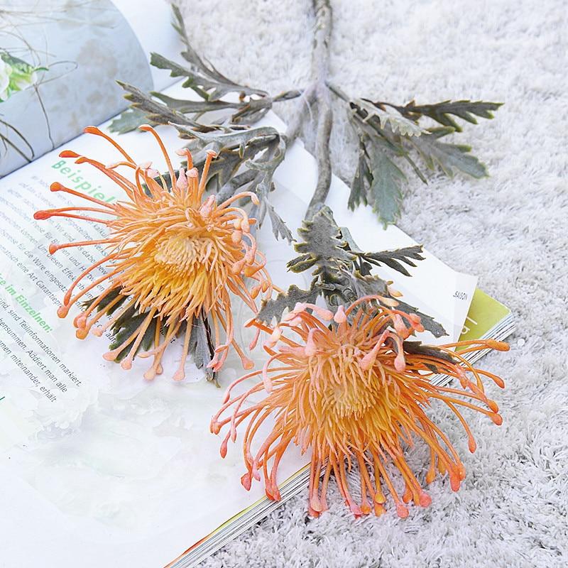 Artificial Realistic Pincushion Bouquet Flowers